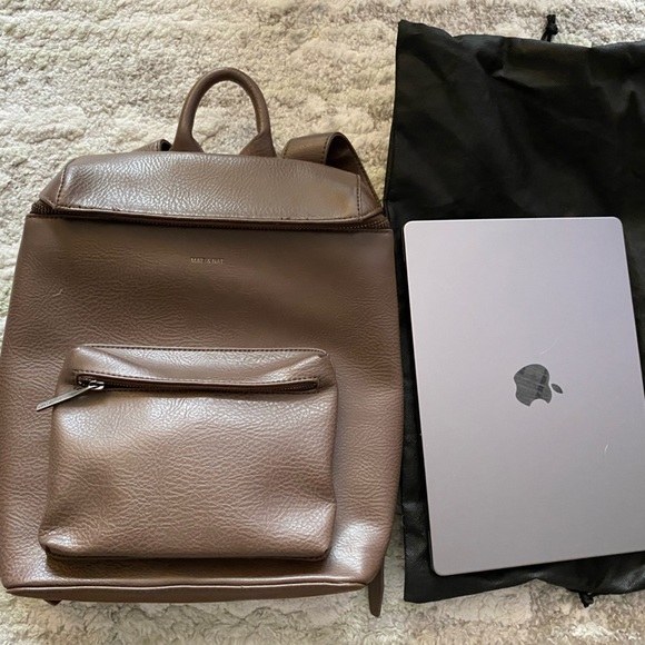 MATT&NAT Structured Backpack in Espresso Brown - Picture 3 of 7